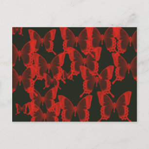 Roter Schmetterling aus dunklem Nachtlicht Postkarte