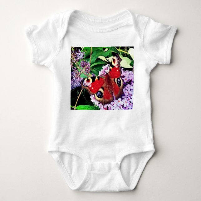 Roter Schmetterling Baby Strampler (Vorderseite)