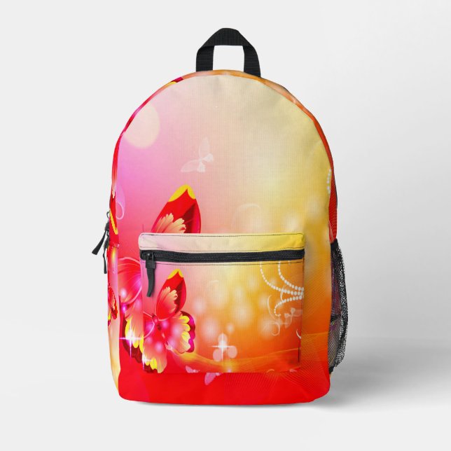 Roter Schmetterling Bedruckter Rucksack