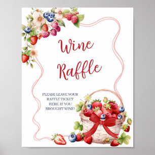 Roter Schmetterling-Beerenliebe-Wein-Verlosungsspi Poster