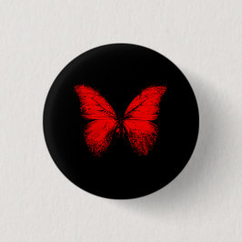 Roter Schmetterling Button