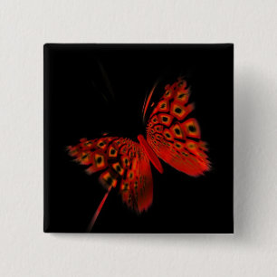 Roter Schmetterling Button