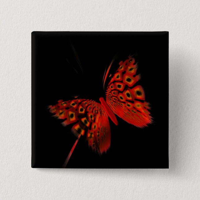 Roter Schmetterling Button (Vorderseite)