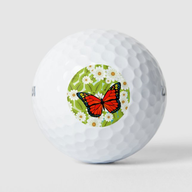 Roter Schmetterling Golfball (Vorderseite)