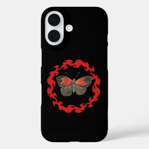 Roter Schmetterling im Kreis des Feuers - Symbol d iPhone 16 Hülle