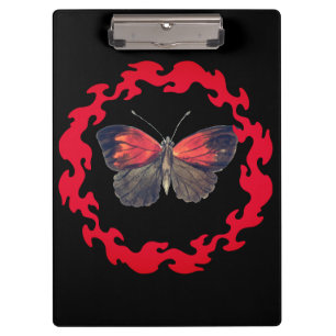 Roter Schmetterling im Kreis des Feuers - Symbol d Klemmbrett