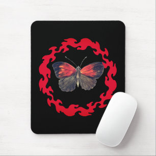 Roter Schmetterling im Kreis des Feuers - Symbol d Mousepad