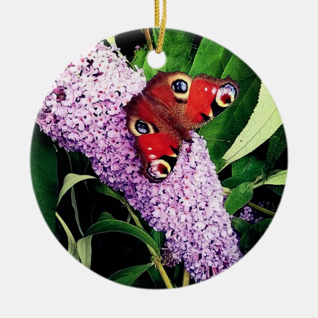 Roter Schmetterling Keramik Ornament (Vorne)
