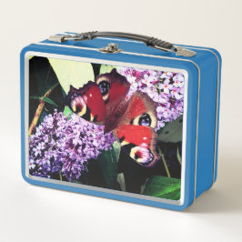 Roter Schmetterling Metall Brotdose