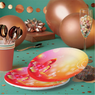 Roter Schmetterling Pappteller