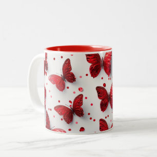 Roter Schmetterling Zweifarbige Tasse