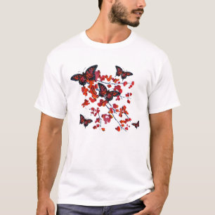 Roter Schmetterlings-T - Shirt