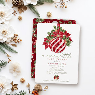 Roter Schmuck Weihnachten Fröhliche kleine Babypar Einladung
