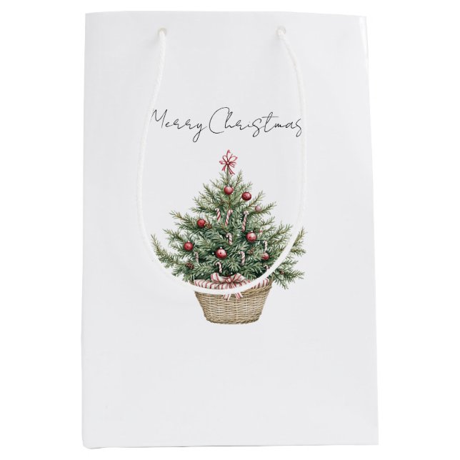 Roter Schmuck Weihnachtsbaum Mittlere Geschenktüte (Vorderseite)