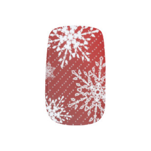 Roter Schneeflocke-Nagel-Entwurf Minx Nagelkunst