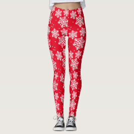 Roter Schneeflocken Leggings