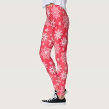 Roter Schneeflocken WinterLeggings