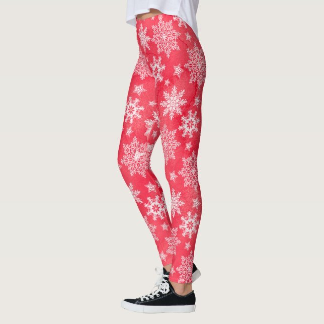 Roter Schneeflocken WinterLeggings Leggings (Links)