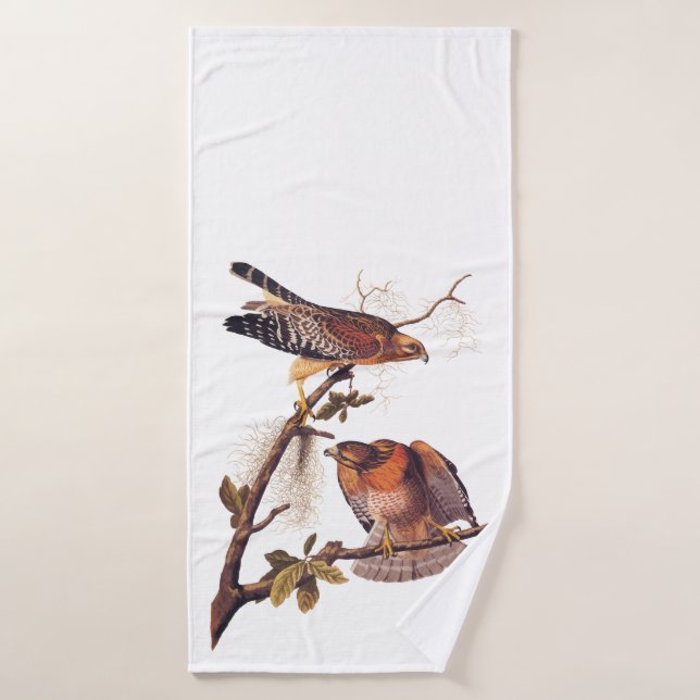 Roter Schulter Hawk Audubon Bird of Prey Badehandtuch (Badehandtuch)
