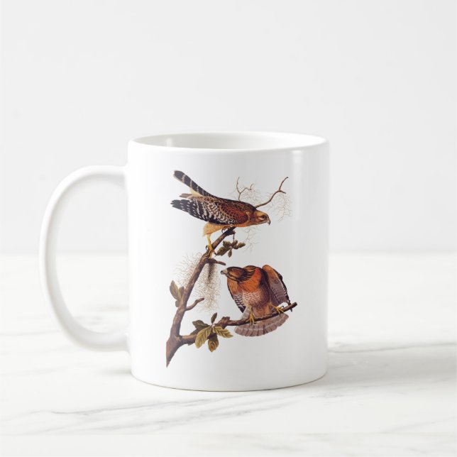Roter Schulter Hawk Audubon Bird of Prey Kaffeetasse (Links)