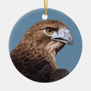 Roter Schwanz-Hawk-Ornament Keramik Ornament