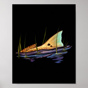 Roter Schwanz Red Drum Fisch Shirt Redfish Schwanz Poster