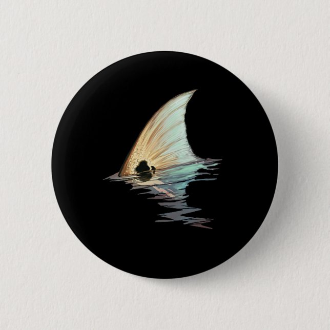 Roter Schwanz Redfish Schwanz Roter Trommler Fisch Button (Vorderseite)