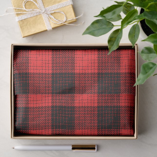 Roter Schwarz Karo Büffel Karomuster Seidenpapier (Geschenk)