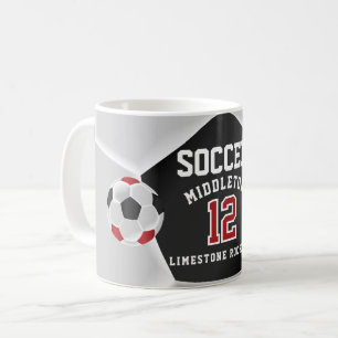 Roter, Schwarz und Weiß ⚽ Fußball Sport Kaffeetasse