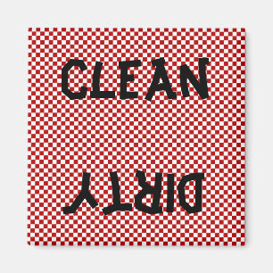 Roter Schwarz-weißer Spülmaschinen-Magnet Magnet