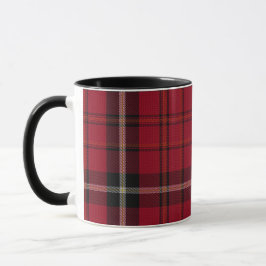 Roter Schwarz-weißer Tartan kariert Tasse