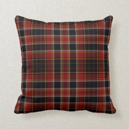 Roter schwarzer gelbes GoldTartan kariert Kissen