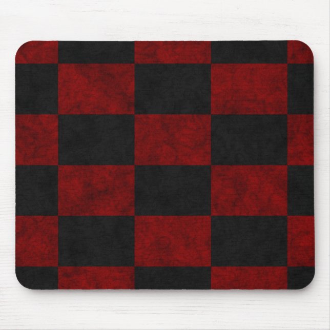 roter schwarzer Karo Mousepad (Vorne)