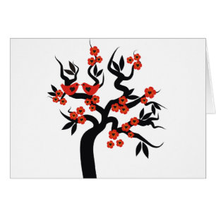 Roter Schwarzer Liebesvögel Sakura Kirschbaum & Bl