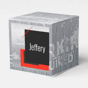 Roter, schwarzer, schwarzer und weißer Pinstrichdr Geschenkschachtel