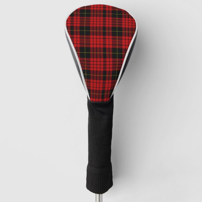 Roter, schwarzer und gelber Tartankarierter Tartan Golf Headcover (Vorderseite)
