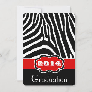Roter, schwarzer, weißer Zebradruck-Einladung zur  Einladung
