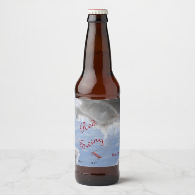 Roter Schwung, Name und Stil Bierflaschenetikett (Vorderseite)