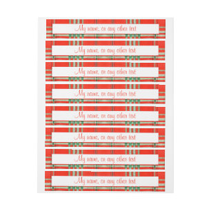 ROTER SCOTT TARTAN 1"x7,25" Wirklich breite Etiket