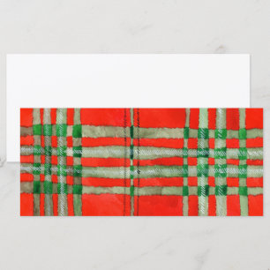 ROTER SCOTT TARTAN 4x9 Flachkarte / Horizontal Karte