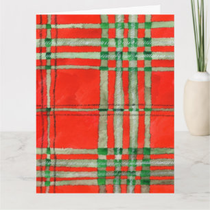ROTER SCOTT TARTAN Geburtstagskarte Karte