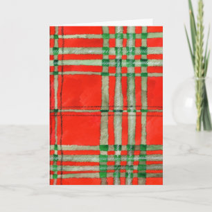 ROTER SCOTT-TARTAN-Grußkarte Karte