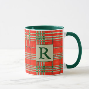 ROTER SCOTT TARTAN Jägergrün Combo Tasse + Initial