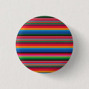 Roter Serape Saltillo traditionelle mexicanische D Button