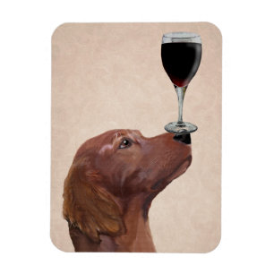 Roter Setzer-Hundeau Vin 2 Magnet