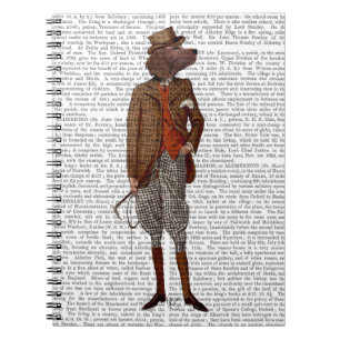 Roter Setzer-Reiter voll Notizblock