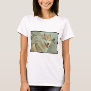Roter sibirischer Husky T-Shirt