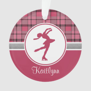 Roter Skaten-Schatz-karierte Verzierung Ornament
