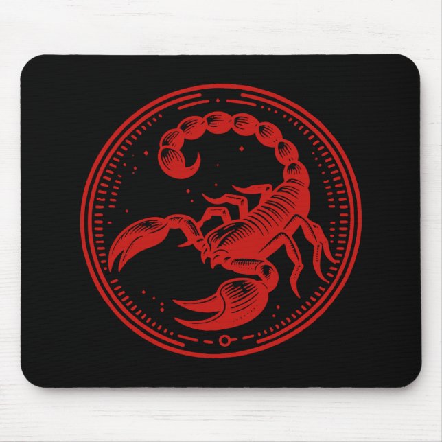 Roter Skorpion Astrologie Zodiac Sign Skorpio Mousepad (Vorne)
