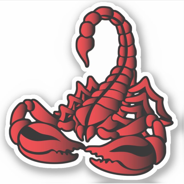 Roter Skorpion, Stil der Stammeskunst Aufkleber (Vorderseite)